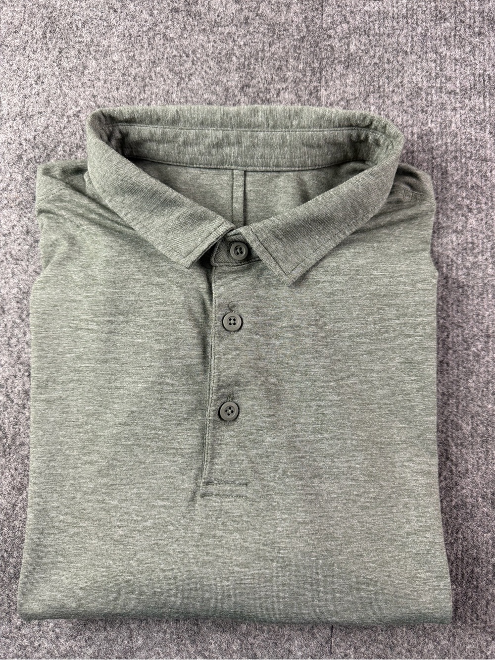 Lululemon Show Zero Mens Long Sleeve Polo Shirt Size M Green